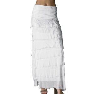 Italian Silk Tiered Maxi Skirt